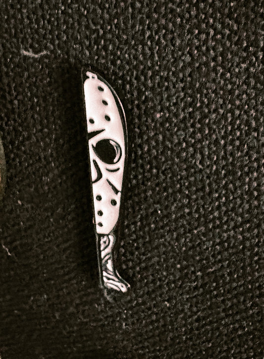 Jason Mask Knife Enamel Pin