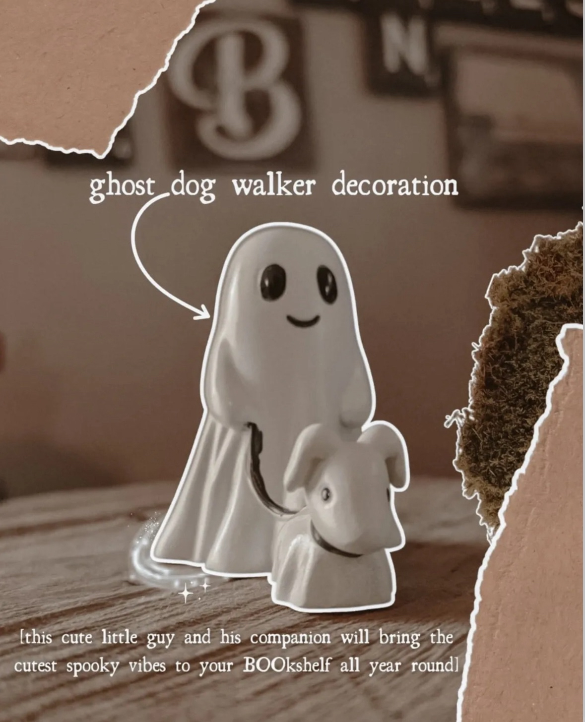 Mini Ghost Dog Walker Shelf Decor