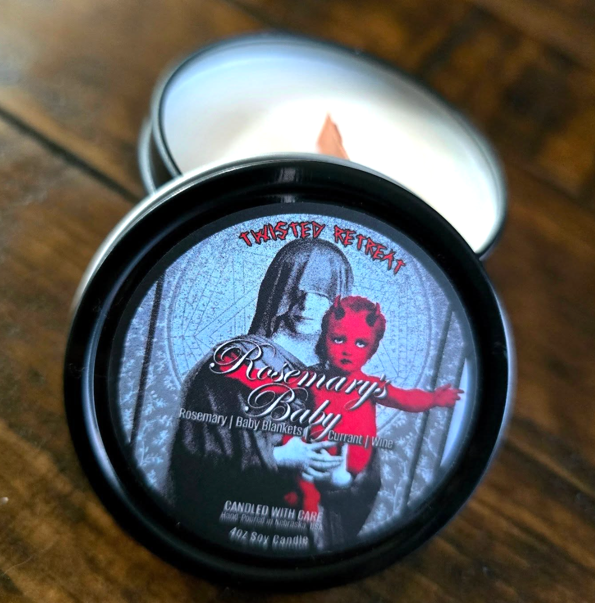 4oz Soy Woodwick Rosemary's Baby Candle