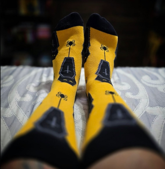 Gothic Coffin Spider Socks