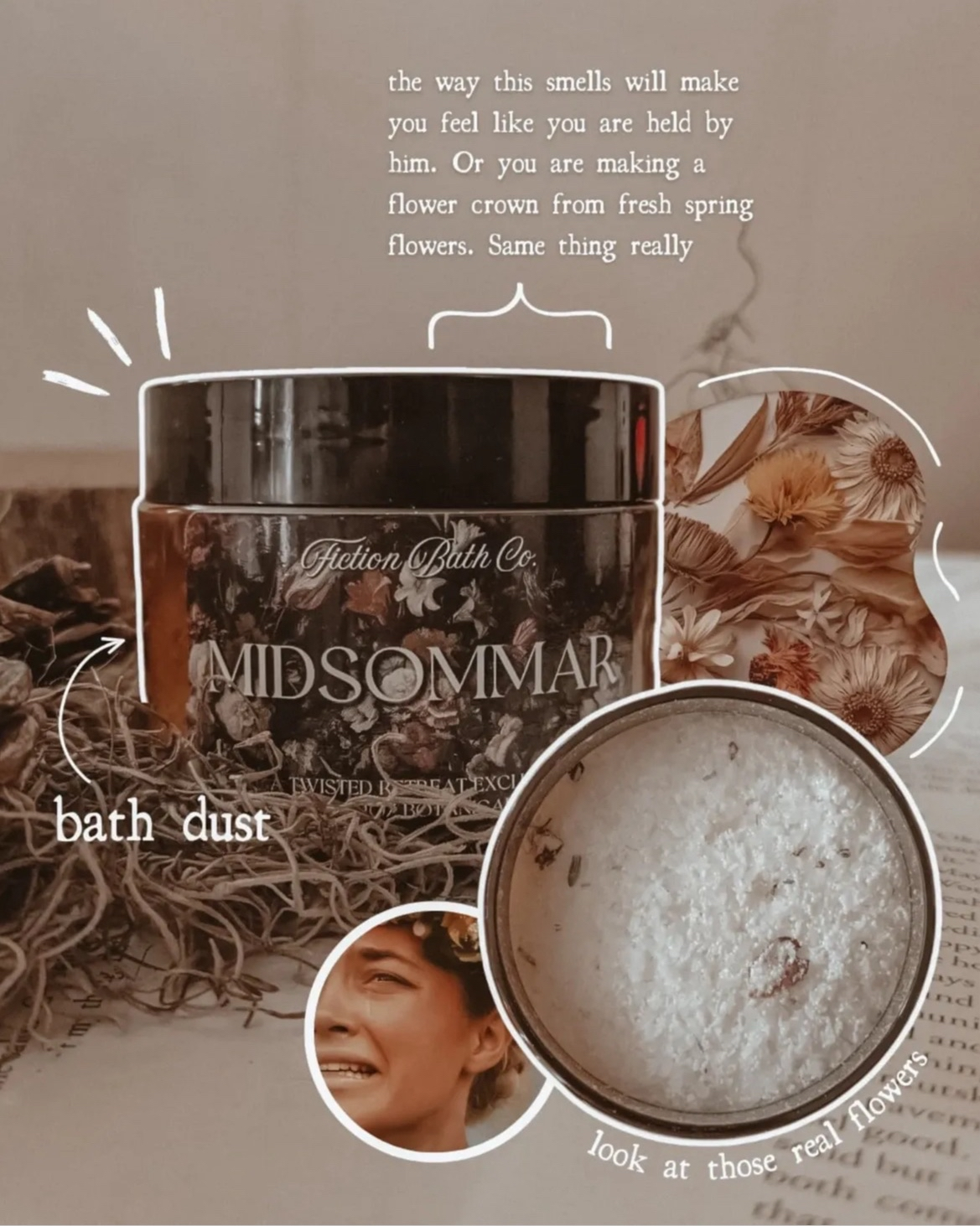 4oz Midsommar Bath Dust by Fiction Bath Co