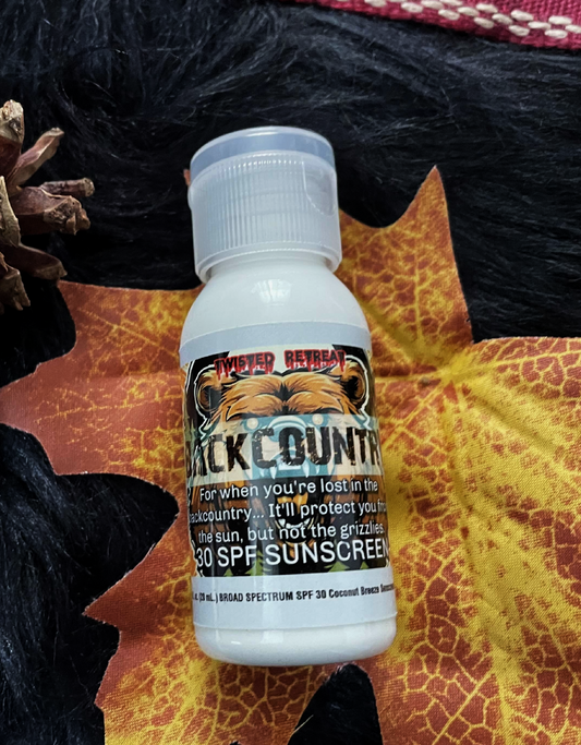 1oz Travel Sized 30spf Backcountry Sunscreen