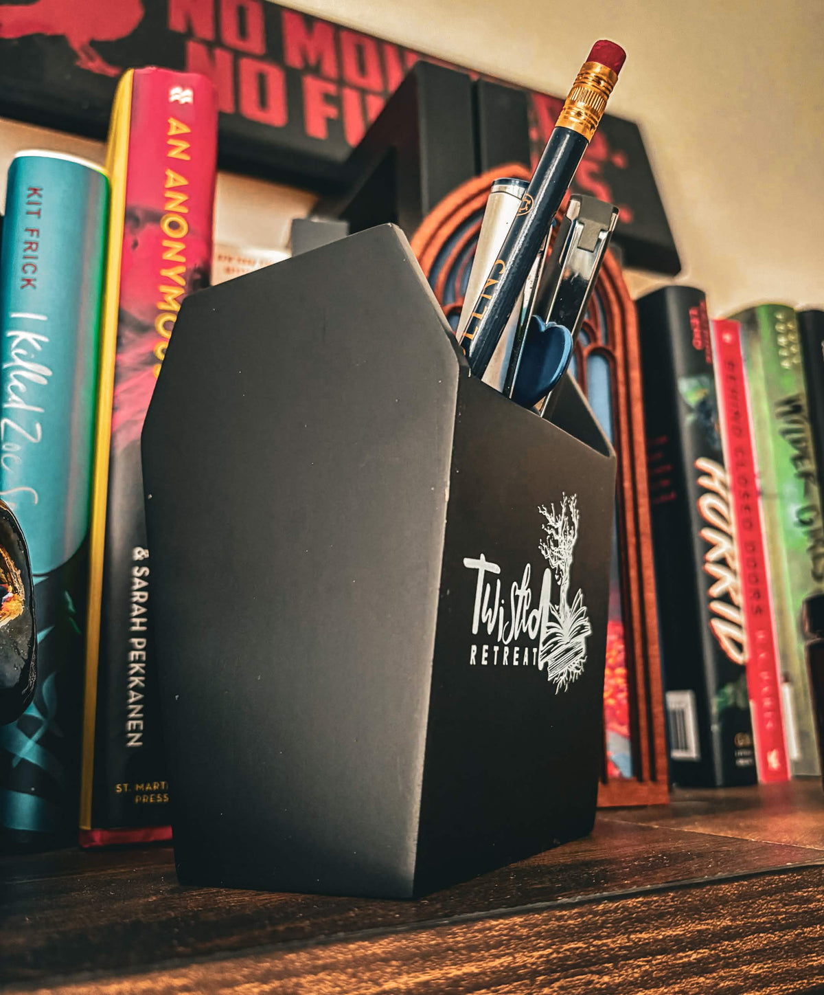 Coffin Shaped Pencil/Makeup Brush Holder